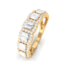 Designer Cubic Zirconia Semi Eternity Band Ring