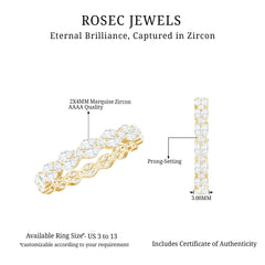 1.25 CT Marquise and Round Cut Zircon Full Eternity Ring