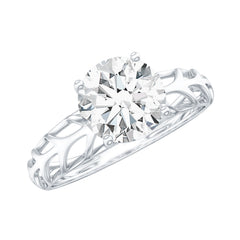 7 MM Solitaire Moissanite Engagement Ring with Filigree Band
