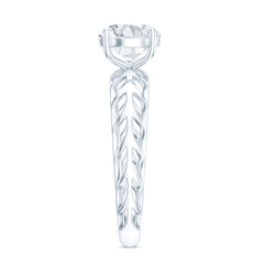7 MM Solitaire Moissanite Engagement Ring with Filigree Band