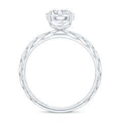 7 MM Solitaire Moissanite Engagement Ring with Filigree Band