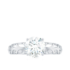 7 MM Solitaire Moissanite Engagement Ring with Filigree Band