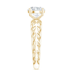 7 MM Solitaire Moissanite Engagement Ring with Filigree Band