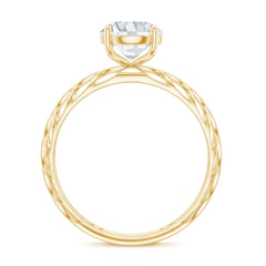 7 MM Solitaire Moissanite Engagement Ring with Filigree Band