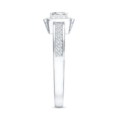 Lab Grown Diamond Princess Cut Engagement Ring with Halo
