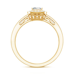 Lab Grown Diamond Princess Cut Engagement Ring with Halo