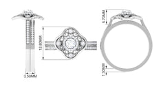 Vintage Looking Diamond Wedding Bridal Ring Set of 2
