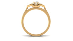 Vintage Looking Diamond Wedding Bridal Ring Set of 2