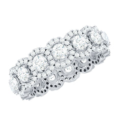 Moissanite Classic Halo Wedding Band for Women