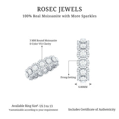 Moissanite Classic Halo Wedding Band for Women