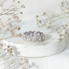 Moissanite Classic Halo Wedding Band for Women