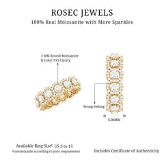Moissanite Classic Halo Wedding Band for Women
