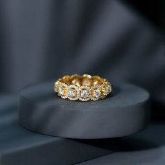 Moissanite Classic Halo Wedding Band for Women