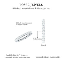 Trellis Set Moissanite Full Eternity Band Ring