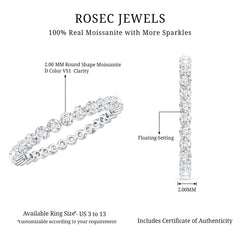 Round Cut Moissanite Full Eternity Band Ring