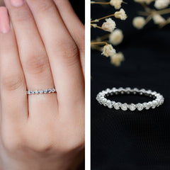 Round Cut Moissanite Full Eternity Band Ring