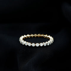 Round Cut Moissanite Full Eternity Band Ring