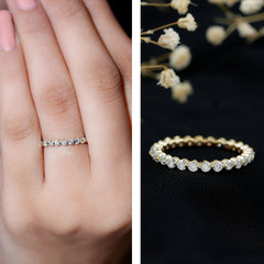 Round Cut Moissanite Full Eternity Band Ring