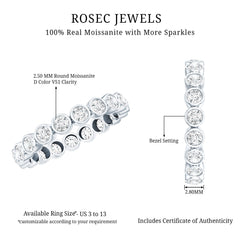 Certified Bezel Set Moissanite Full Eternity Band Ring For Women
