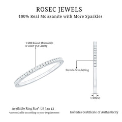 Moissanite Minimal Eternity Stackable Ring