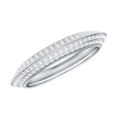 Pave Set Moissanite Eternity Band with Milgrain Detailing