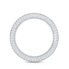 Pave Set Moissanite Eternity Band with Milgrain Detailing