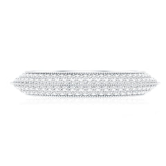 Pave Set Moissanite Eternity Band with Milgrain Detailing