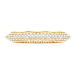 Pave Set Moissanite Eternity Band with Milgrain Detailing