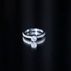 Certified 5 MM Moissanite Traditional Engagement Ring with Side Stones