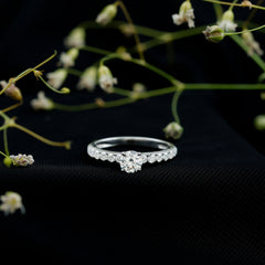 Certified 5 MM Moissanite Traditional Engagement Ring with Side Stones