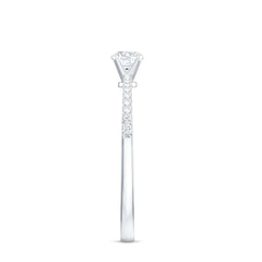 Certified 5 MM Round Moissanite Solitaire Promise Ring
