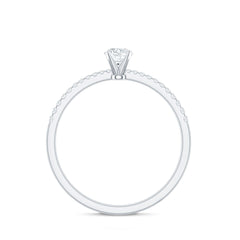 Certified 5 MM Round Moissanite Solitaire Promise Ring