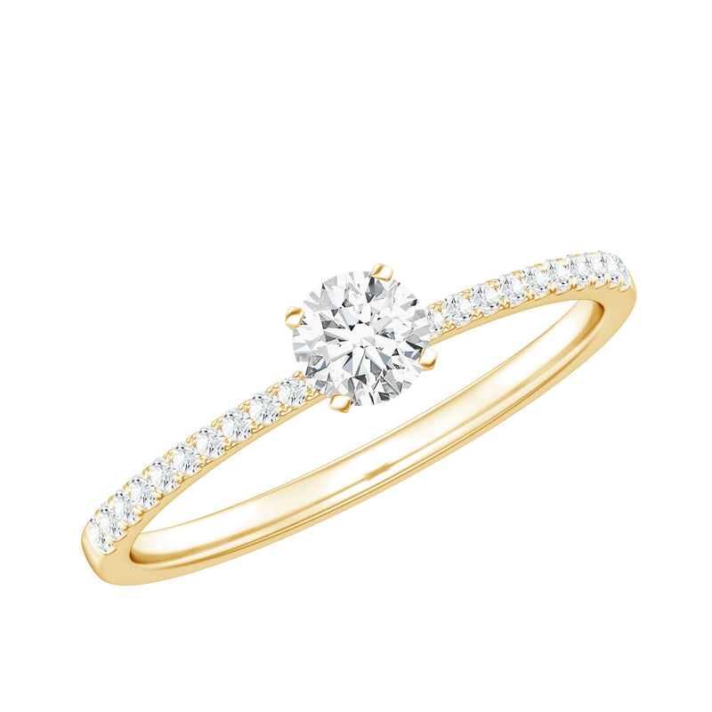 Certified 5 MM Round Moissanite Solitaire Promise Ring