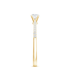 Certified 5 MM Round Moissanite Solitaire Promise Ring