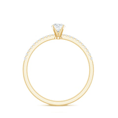 Certified 5 MM Round Moissanite Solitaire Promise Ring