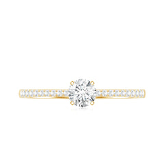 Certified 5 MM Round Moissanite Solitaire Promise Ring