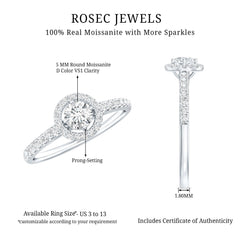 Brilliant Cut Moissanite Promise Ring With Certificate