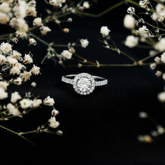 Brilliant Cut Moissanite Promise Ring With Certificate