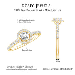 Brilliant Cut Moissanite Promise Ring With Certificate