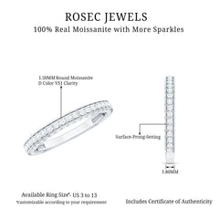 Surface Prong Set Moissanite Half Eternity Ring