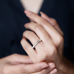 Surface Prong Set Moissanite Half Eternity Ring