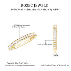 Surface Prong Set Moissanite Half Eternity Ring