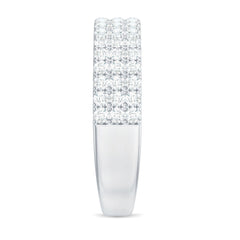Three Row Moissanite Half Eternity Band Ring