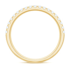 Three Row Moissanite Half Eternity Band Ring
