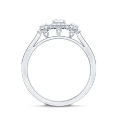 Vintage Style Moissanite 3 Stone Engagement Ring