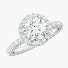 Classic Moissanite Halo Engagement Ring for Women