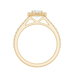 Classic Moissanite Halo Engagement Ring for Women