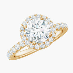 Classic Moissanite Halo Engagement Ring for Women