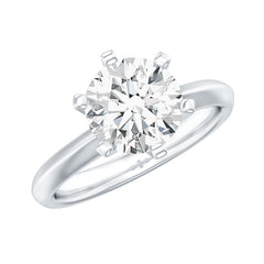 Brilliant Cut Solitaire Moissanite 2 CT Engagement Ring with Certificate