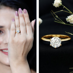 Brilliant Cut Solitaire Moissanite 2 CT Engagement Ring with Certificate